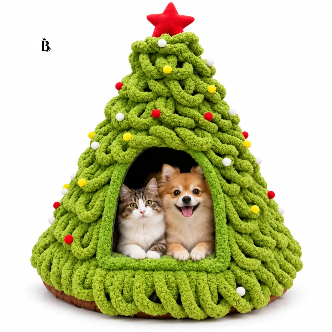 WeihnachtsNest™ – Gemütliches Weihnachtsbett für Haustiere