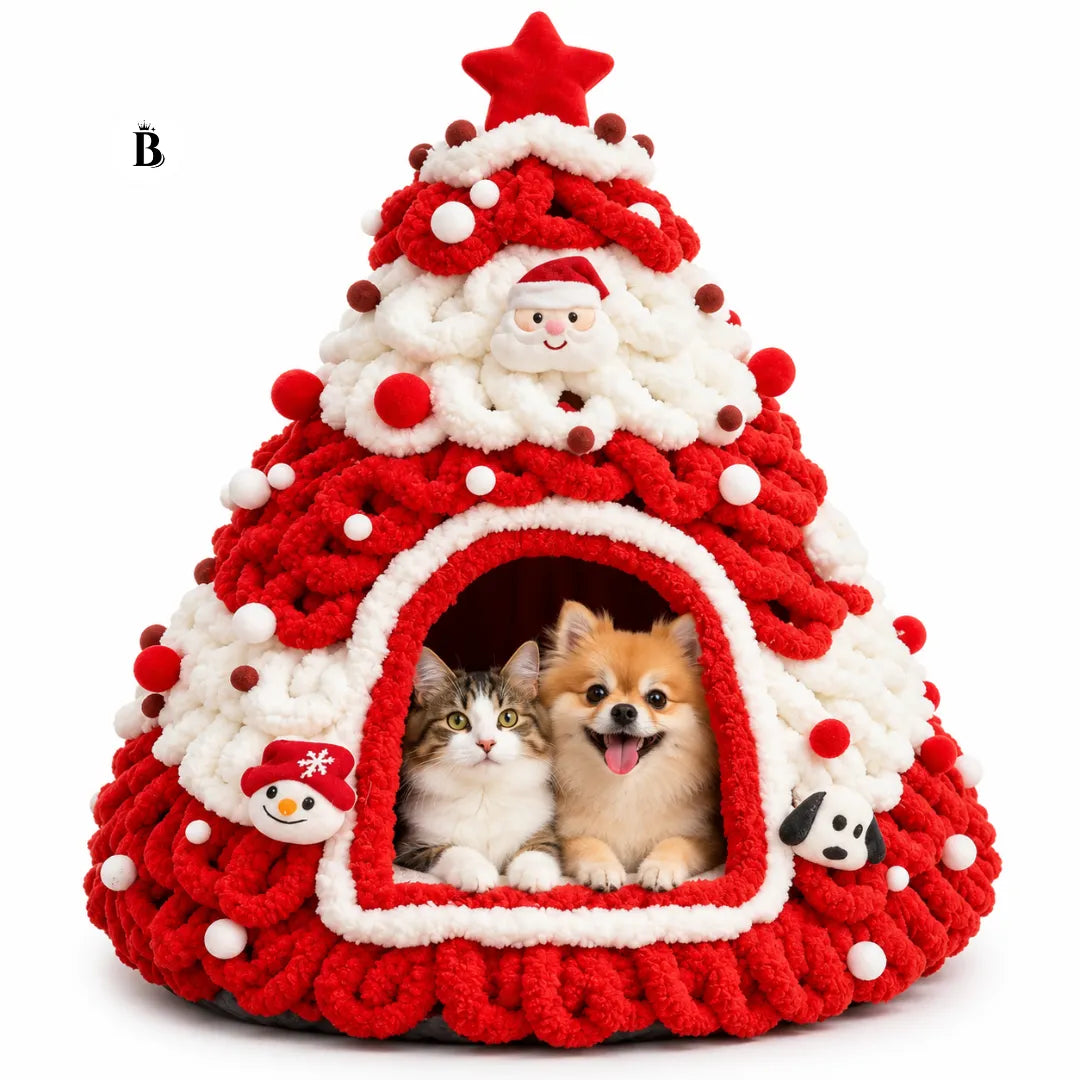 WeihnachtsNest™ – Gemütliches Weihnachtsbett für Haustiere