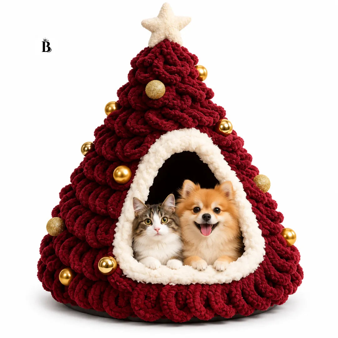 WeihnachtsNest™ – Gemütliches Weihnachtsbett für Haustiere